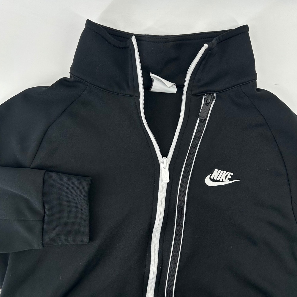 Nike Track Jacket Mens Large Black Full Zip Sportswear Futura Logo Activewear